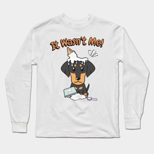 Funny dachshund got caught stealing ice cream Long Sleeve T-Shirt